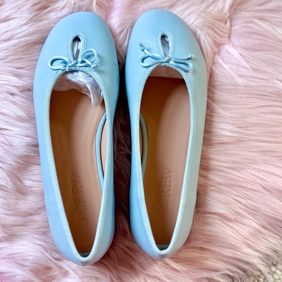 NWT J. CREW Andi Keyhole Ballet Flats in Leather CITY BLUE 6.5 $148 - Picture 2 of 5